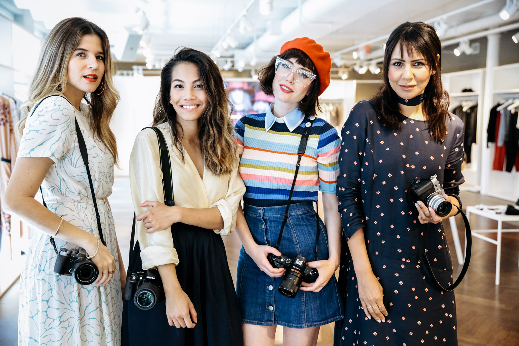 The 2016 Bloglovin Awards nominees for Breakthrough Fashion Blogger Of The Year at the H&M showroom in New York