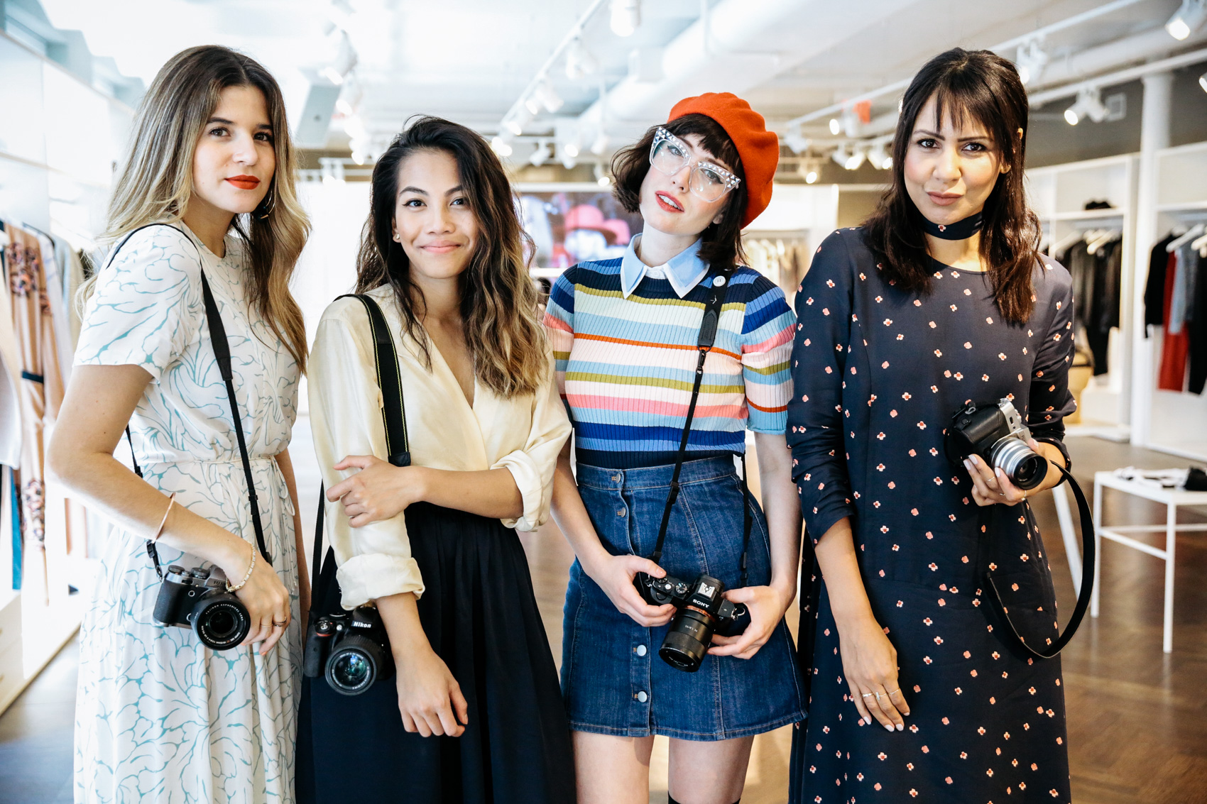 Bloglovin Awards' Breakthrough Fashion Blogger of the Year nominees Maristella Gonzalez of A Constellation Journal, Jannel Therese of Street Style Teller, Amy Roiland of A Fashion Nerd and Taye Hansberry of Stuff She Likes