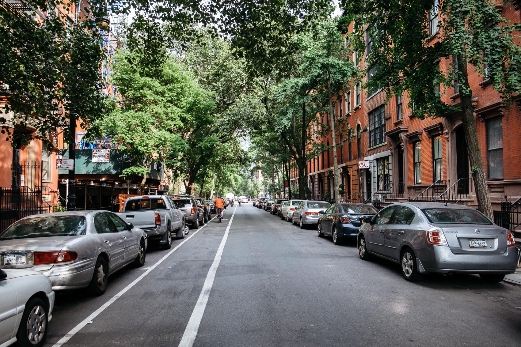 Tree-lined street in New York City's East Village