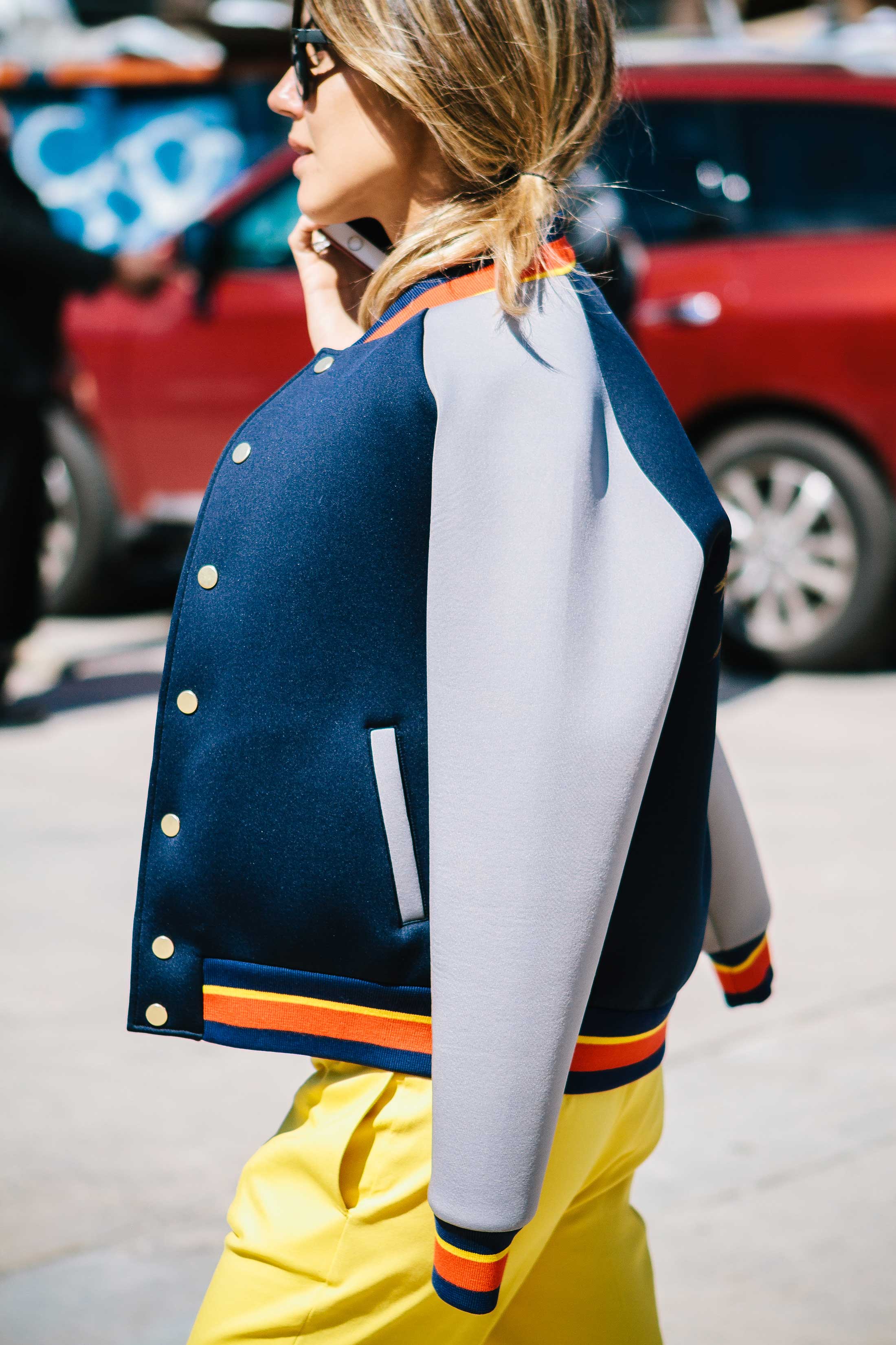 Sporty look outside Tommy at NYFW