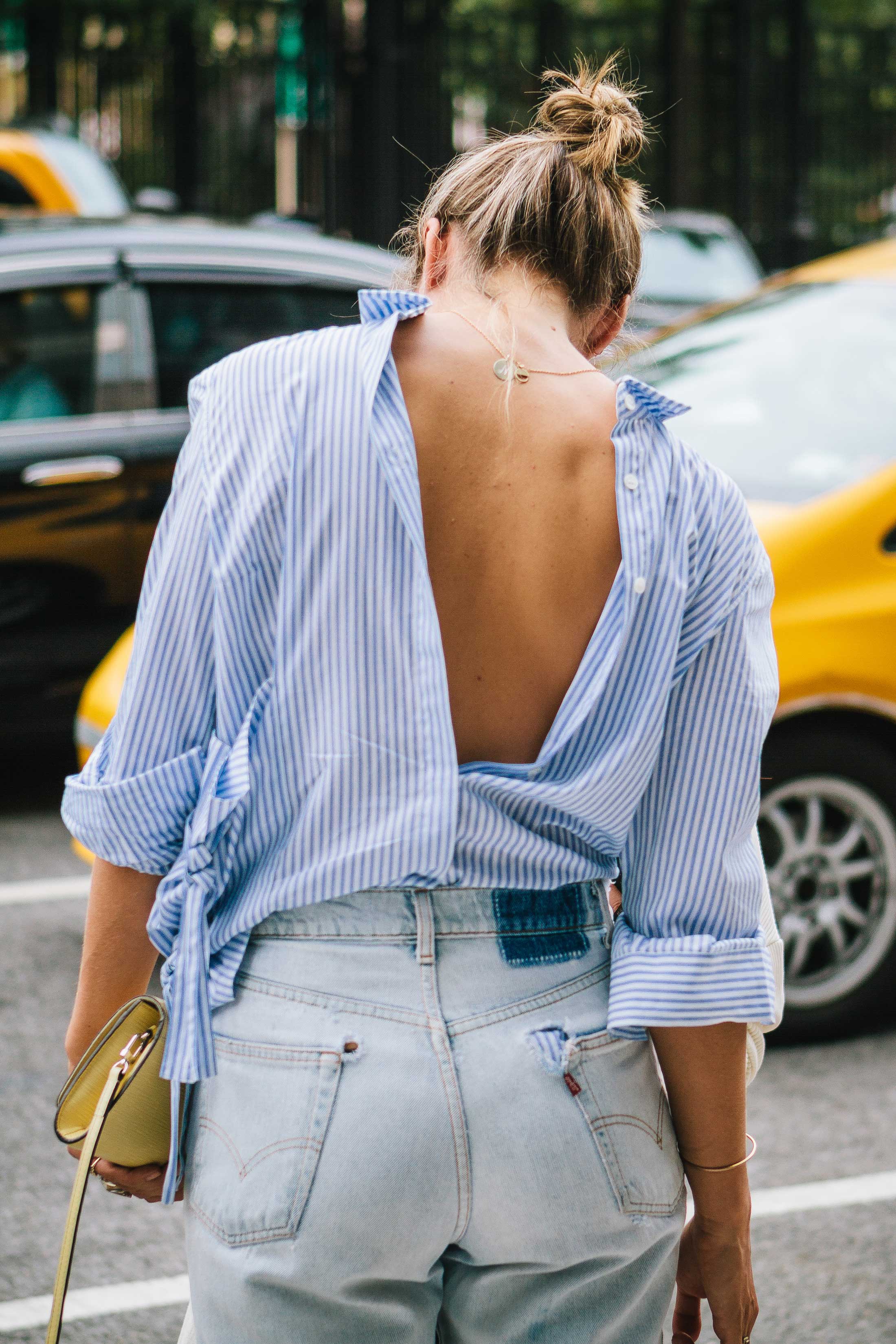 Backwards shirt, Open back shirt at Fashion Week