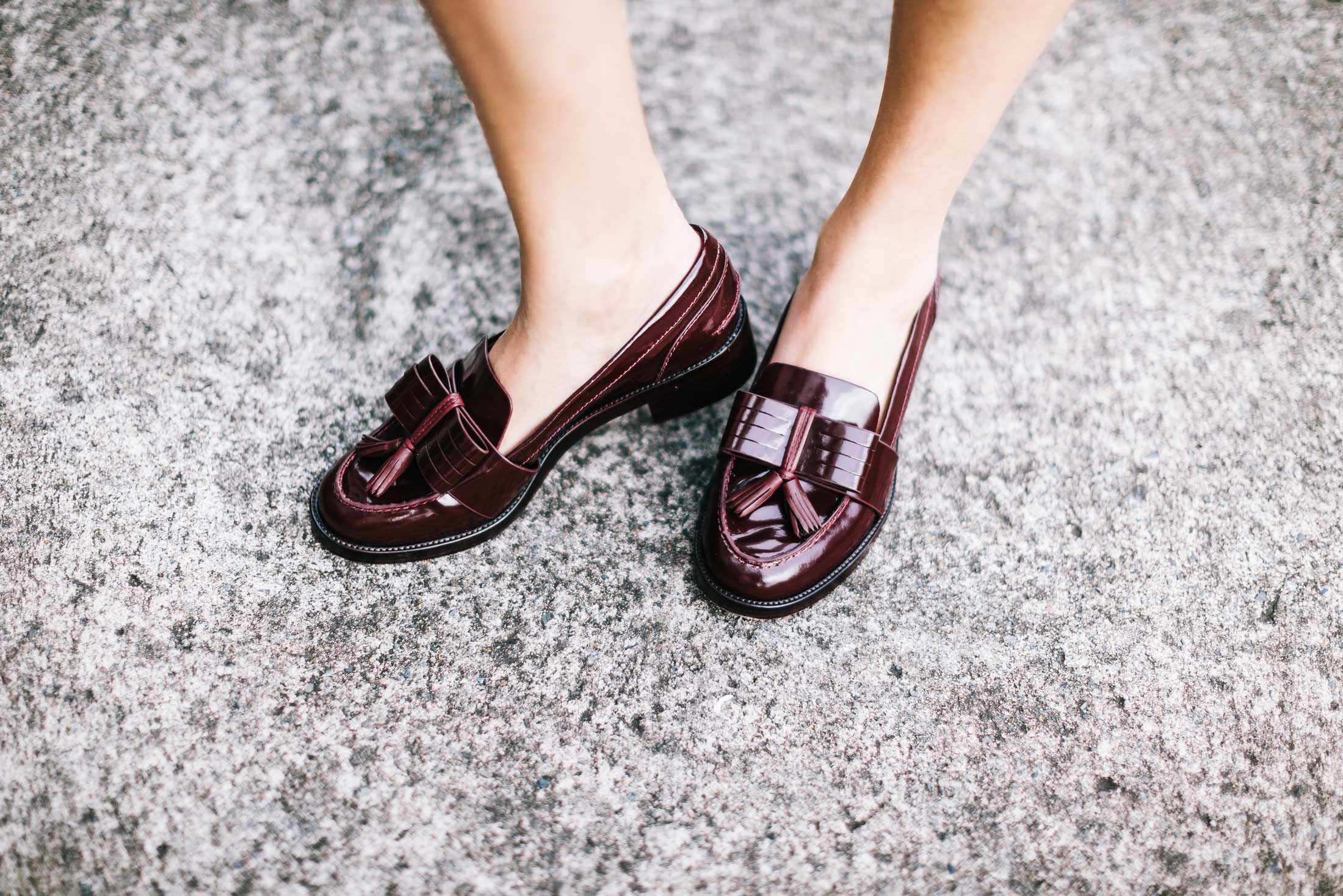 Tory Burch burgundy loafers