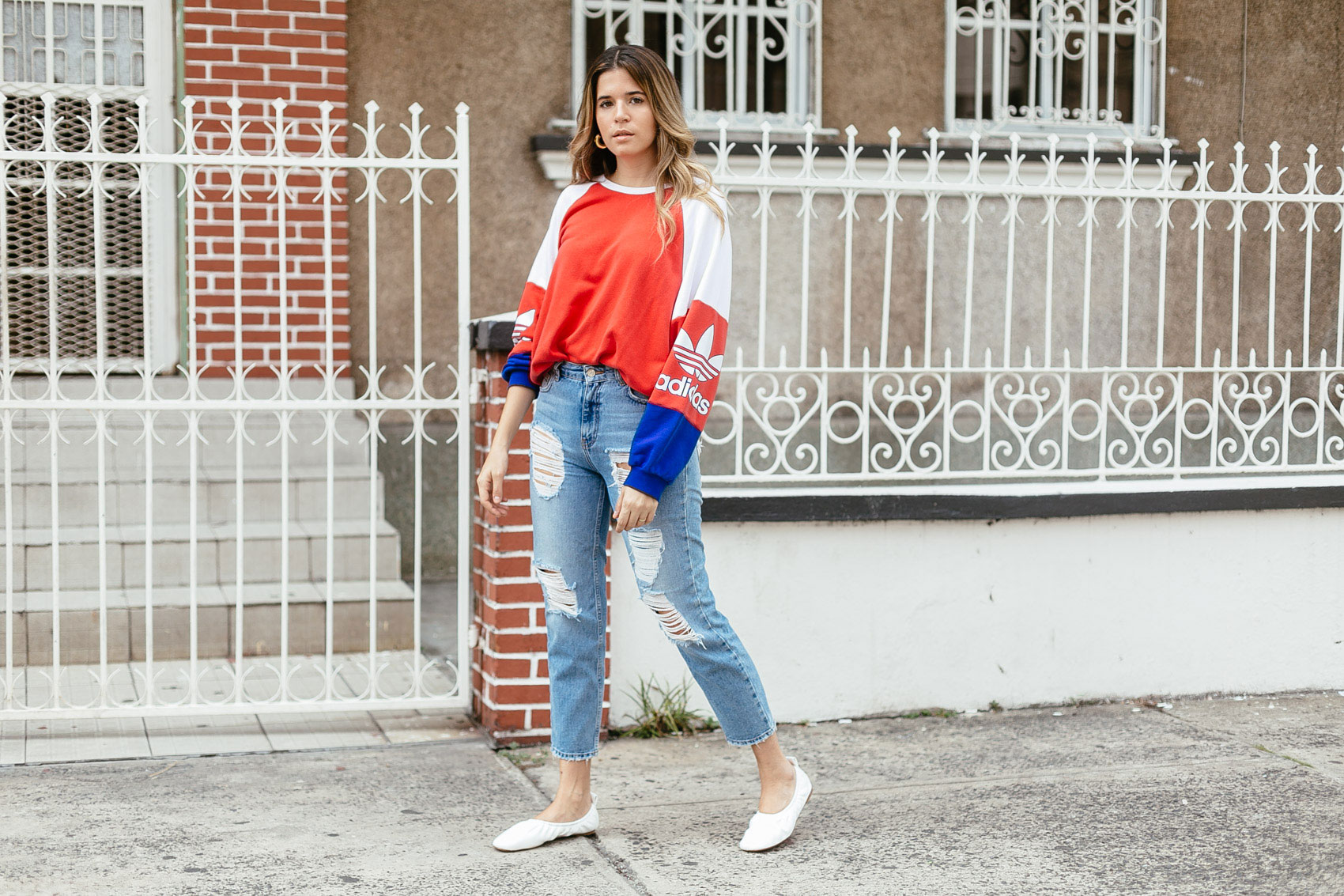 Maristella is French chic in red, white and blue with adidas and Céline