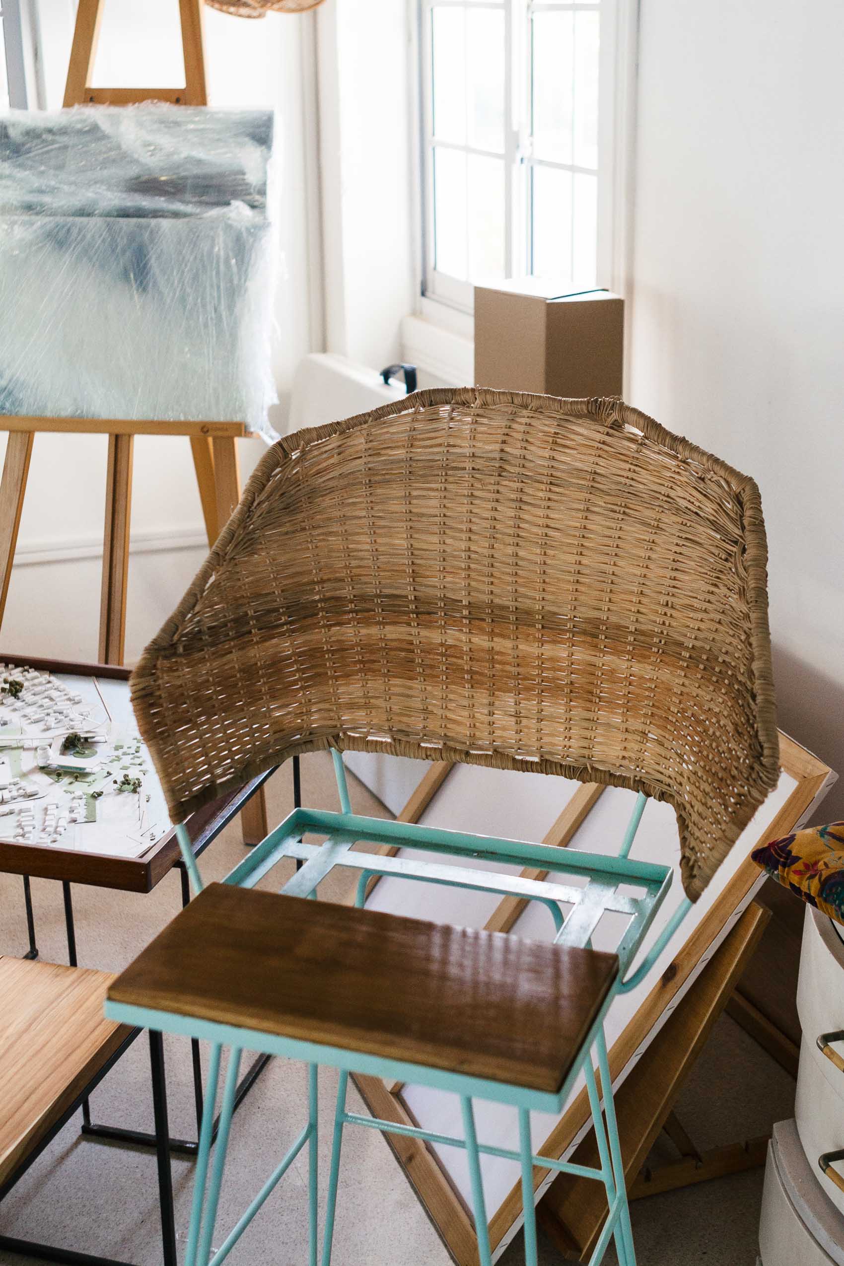 Test for a furniture design made with iron and rattan designed by Sofia Alvarado of Panama