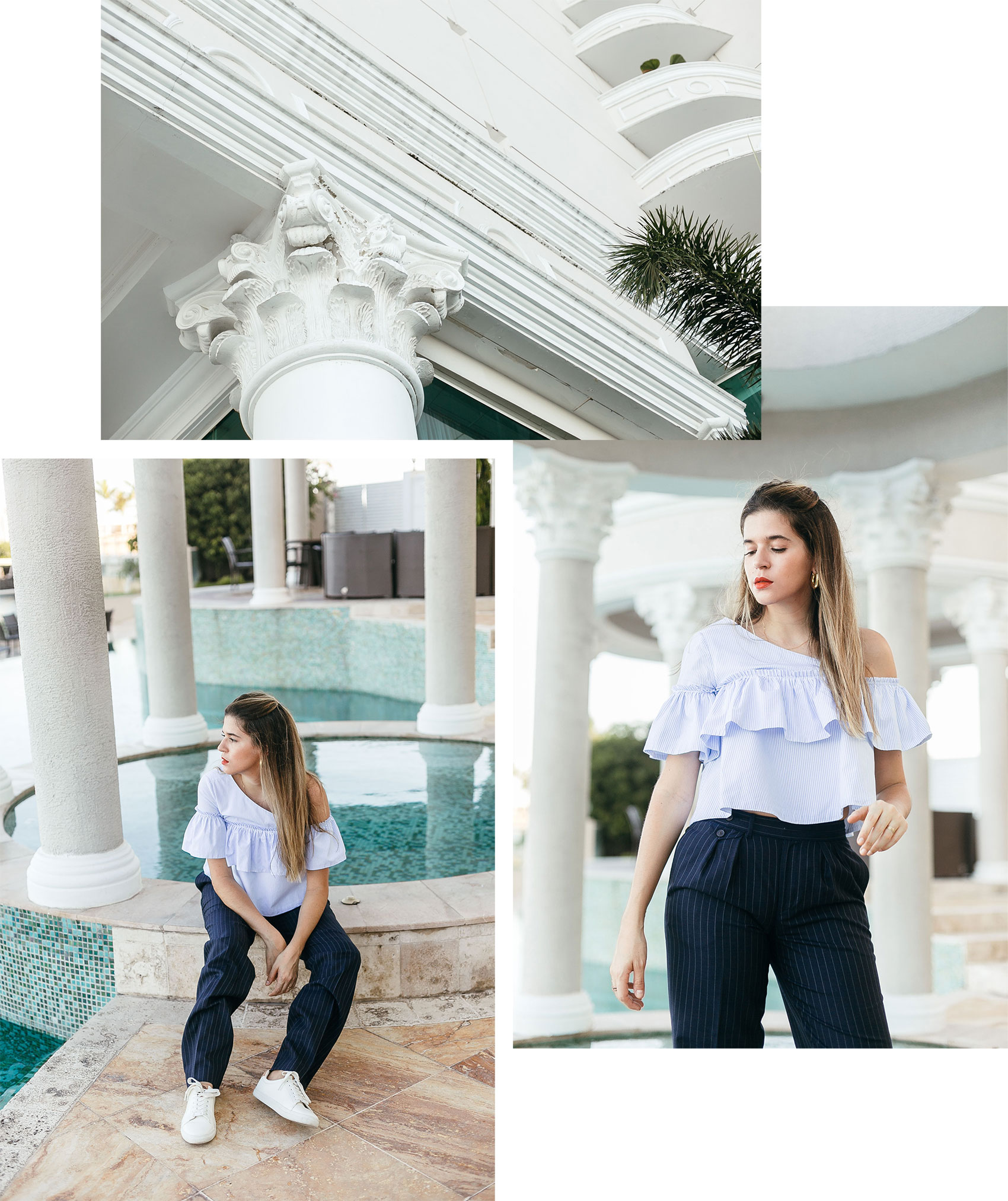 Blogger Maristella Gonzalez mixing an eclectic yet minimal style outfit with masculine feminine and sporty accents