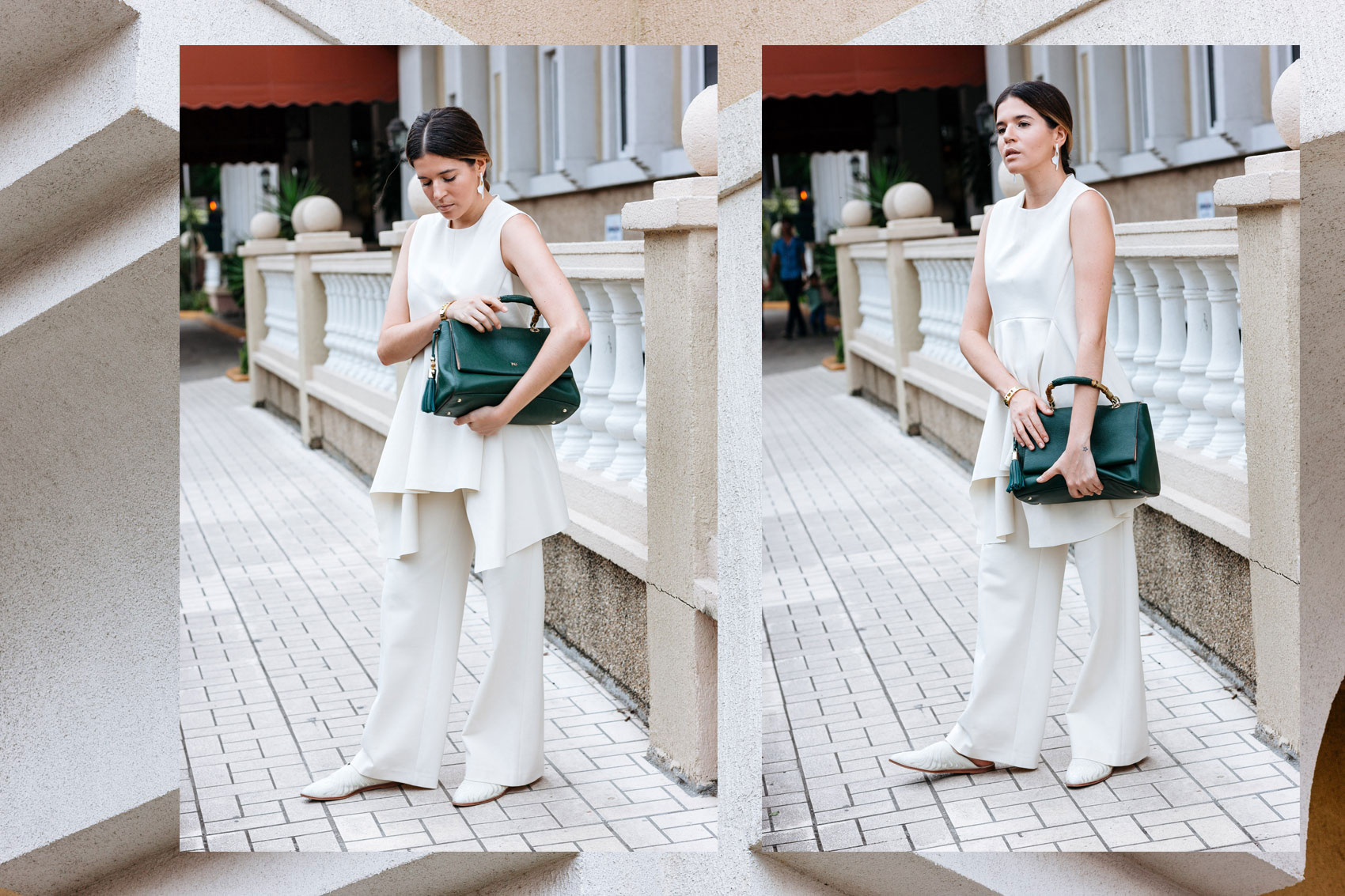 A minimalist all white outfit idea by Maristella Gonzalez