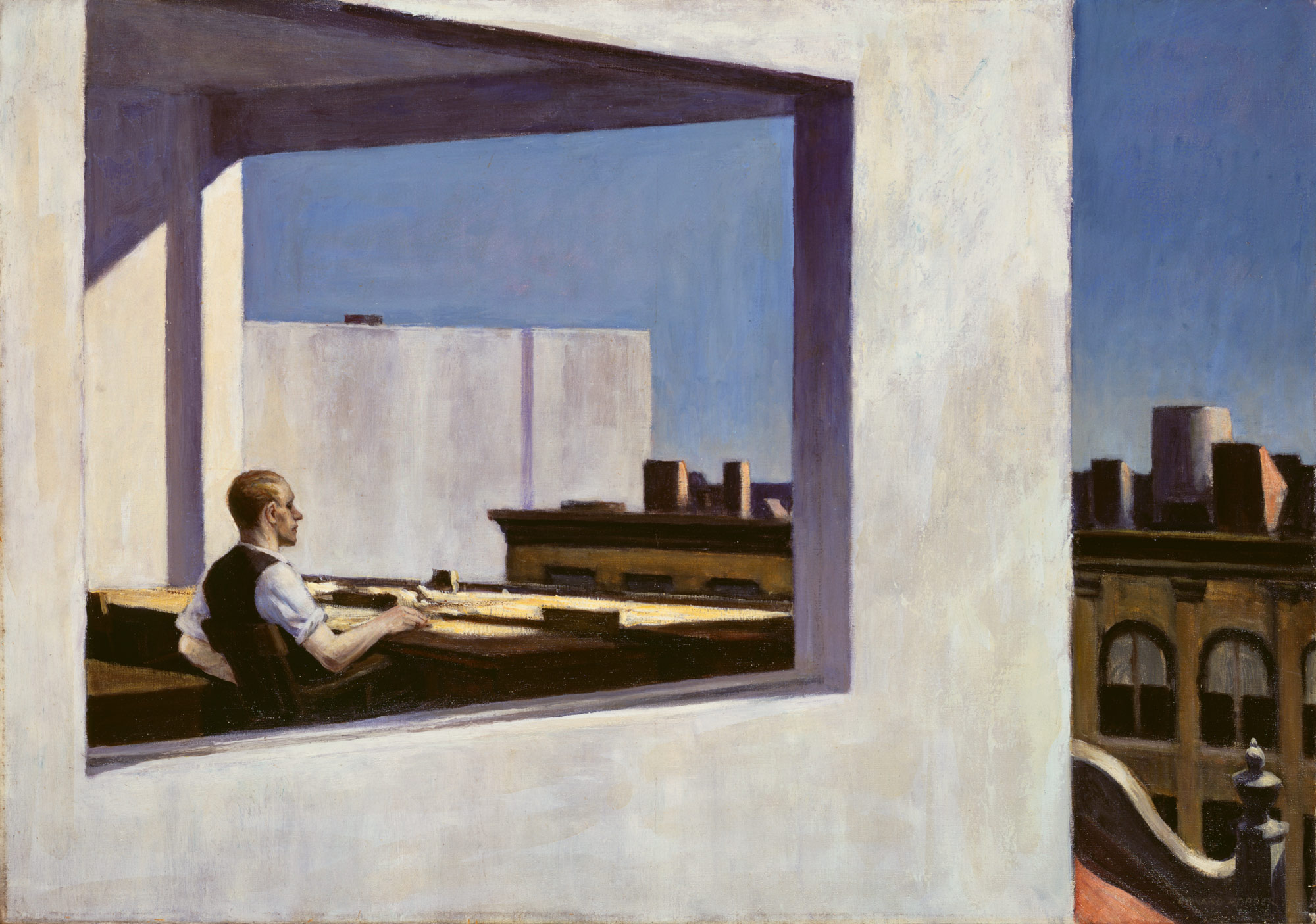 Working Title/Artist: Edward Hopper: Office in a Small City Department: Modern Art Culture/Period/Location: HB/TOA Date Code: Working Date: photography by mma 1979/89, transparency #11ad scanned and retouched by film and media (jn) 5_16_07