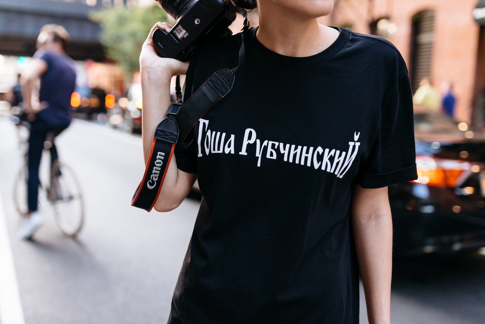 street style photographer wearing gosha rubchinskiy at NYFW