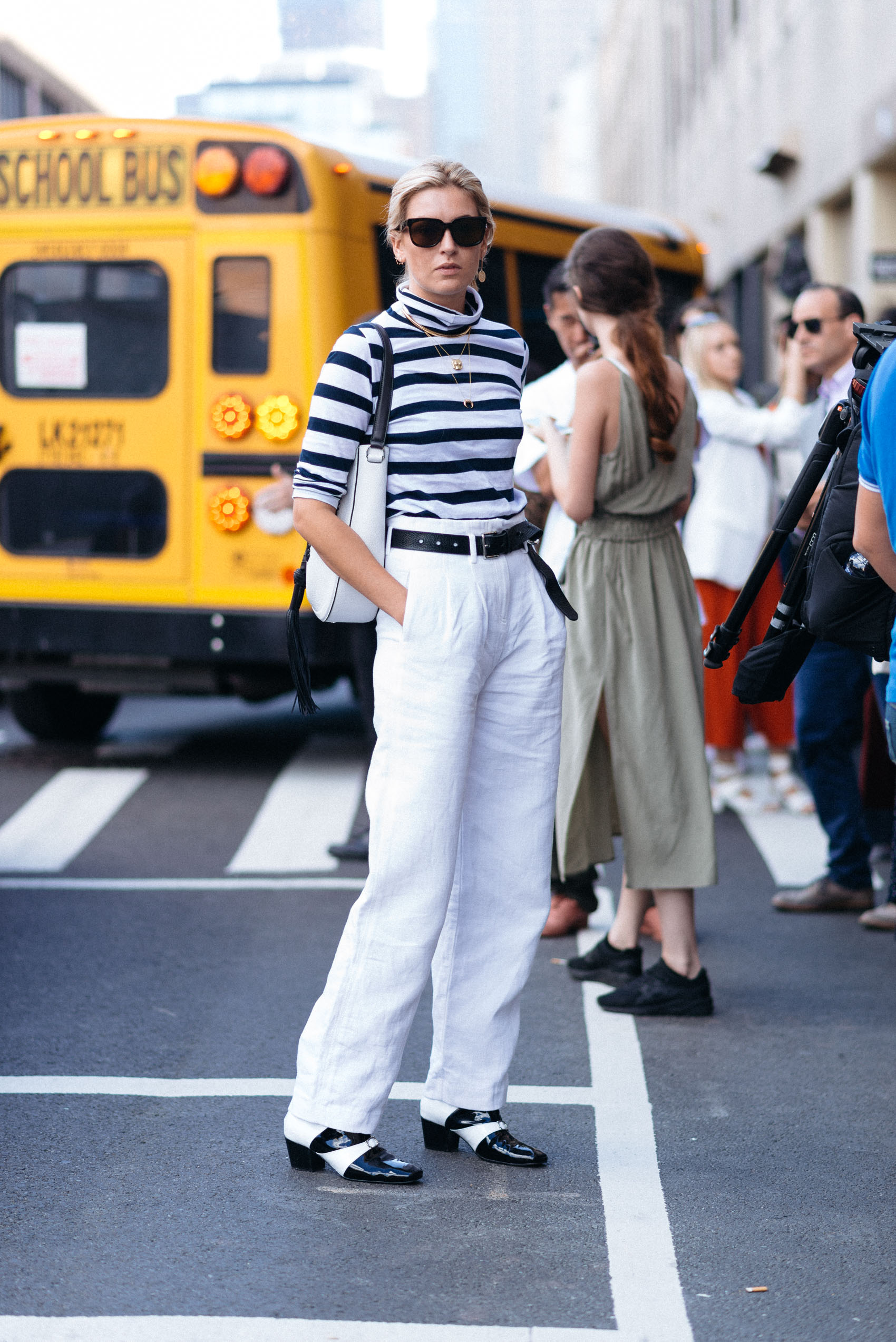 Camille Charriere street style at New York Fashion Week