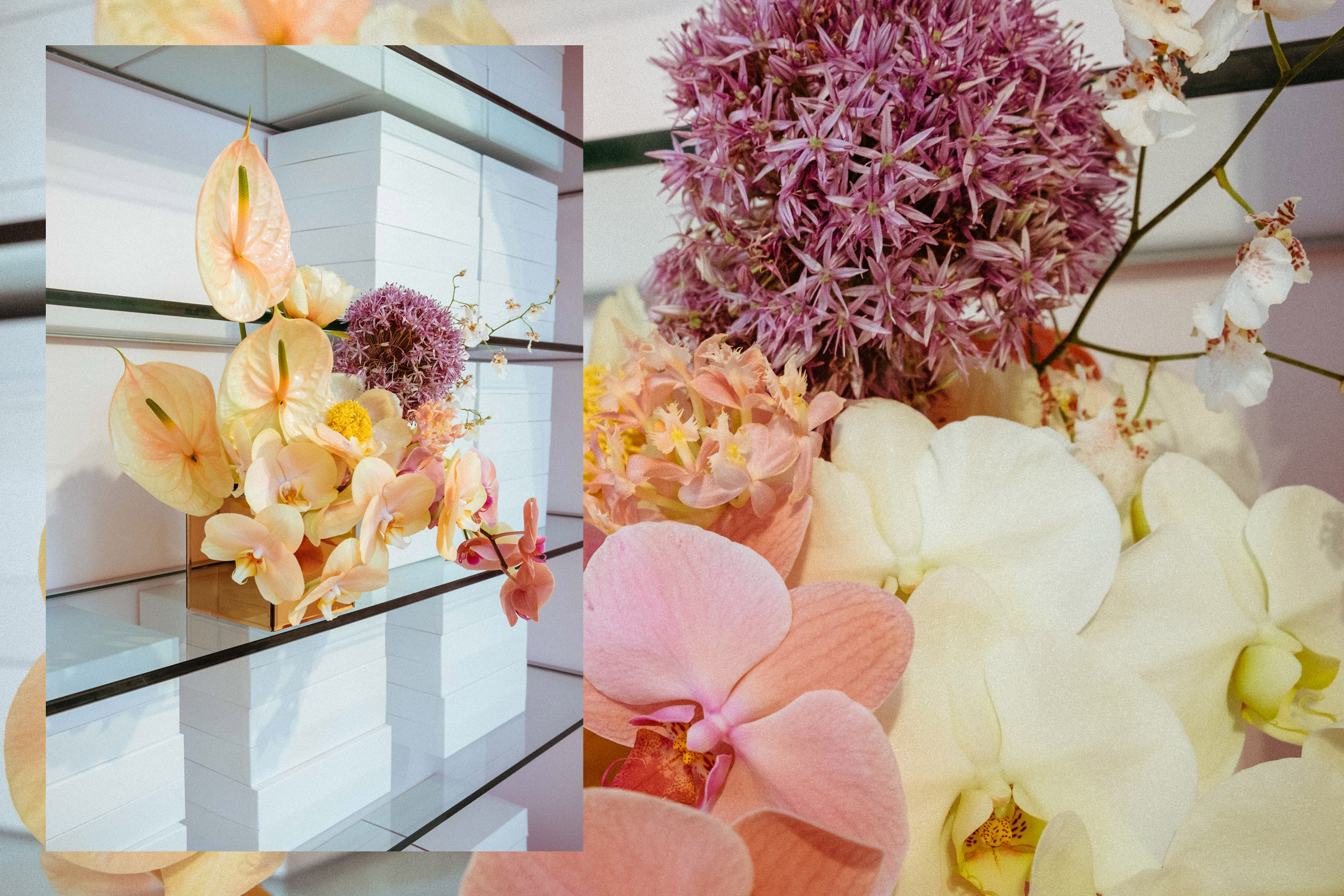Flowers by Brittany Asch of Brrch Floral in the Glossier Showroom