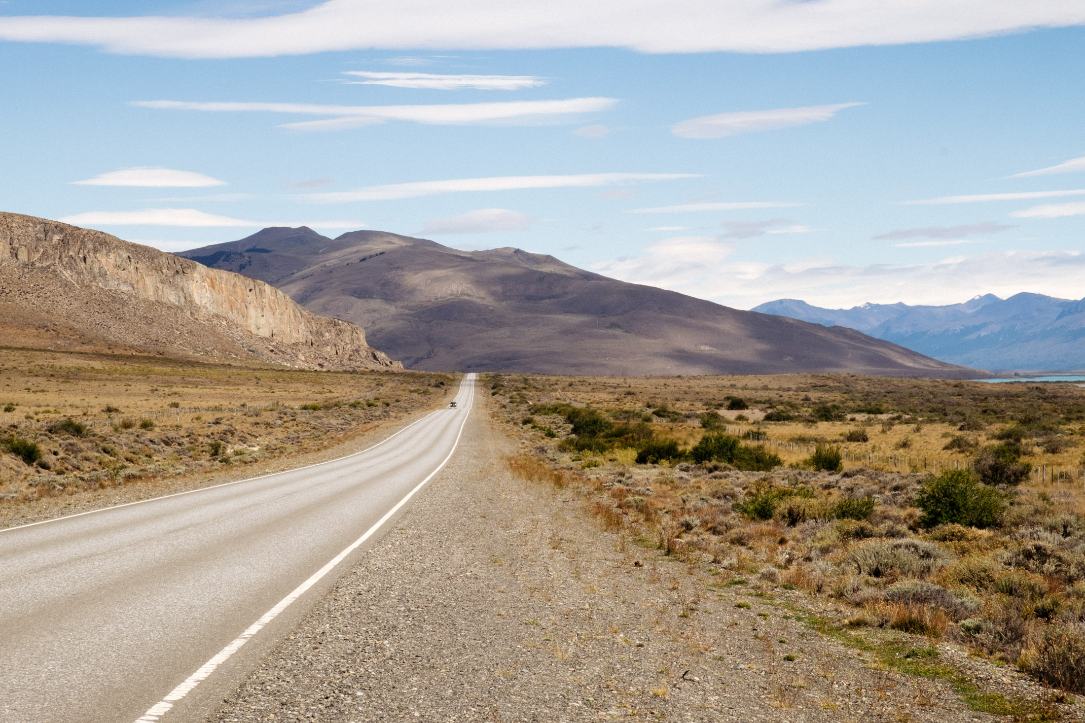 Highway to Los Glaciares national park in Argentina