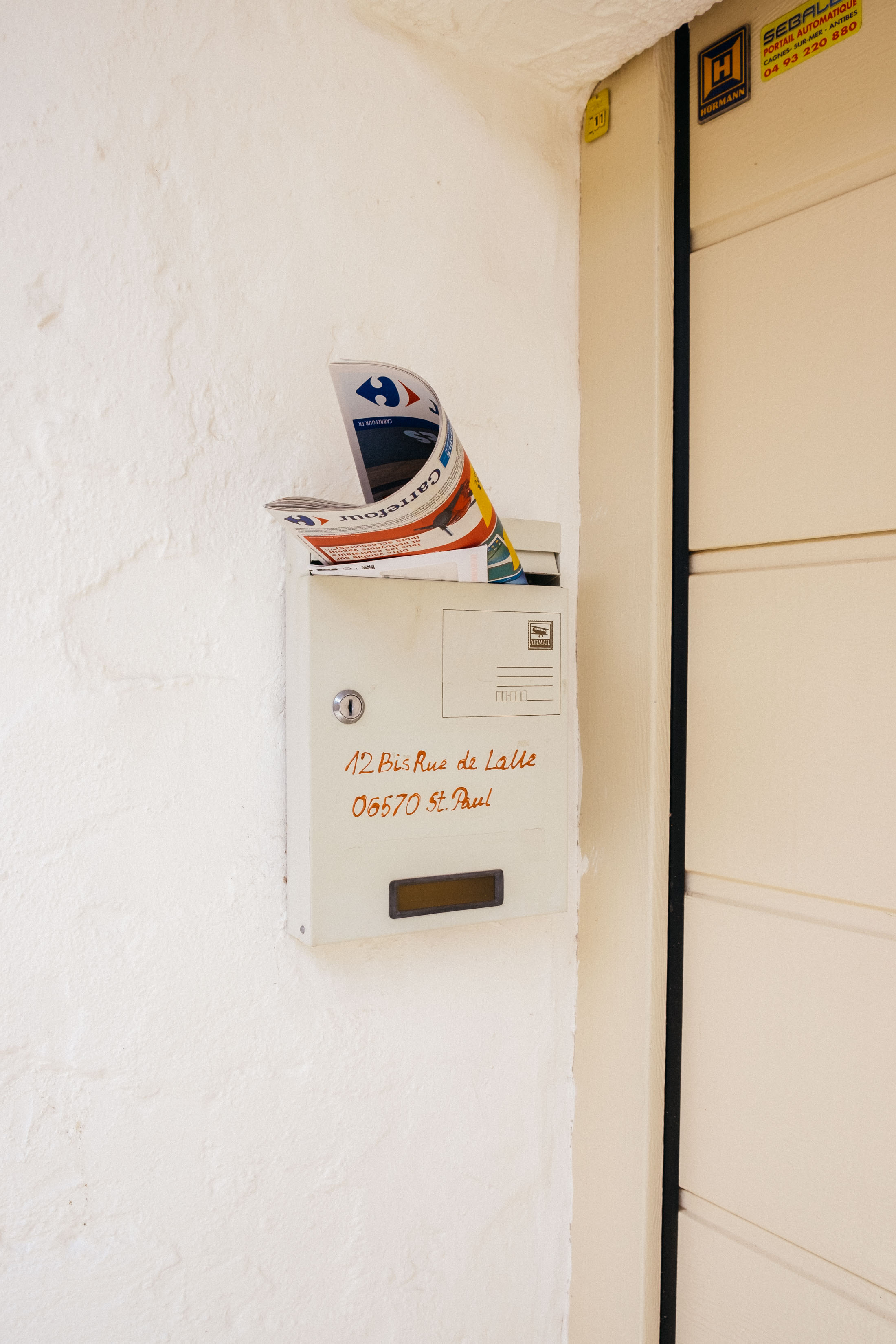 Hand painted mailbox in Saint Paul de Vence
