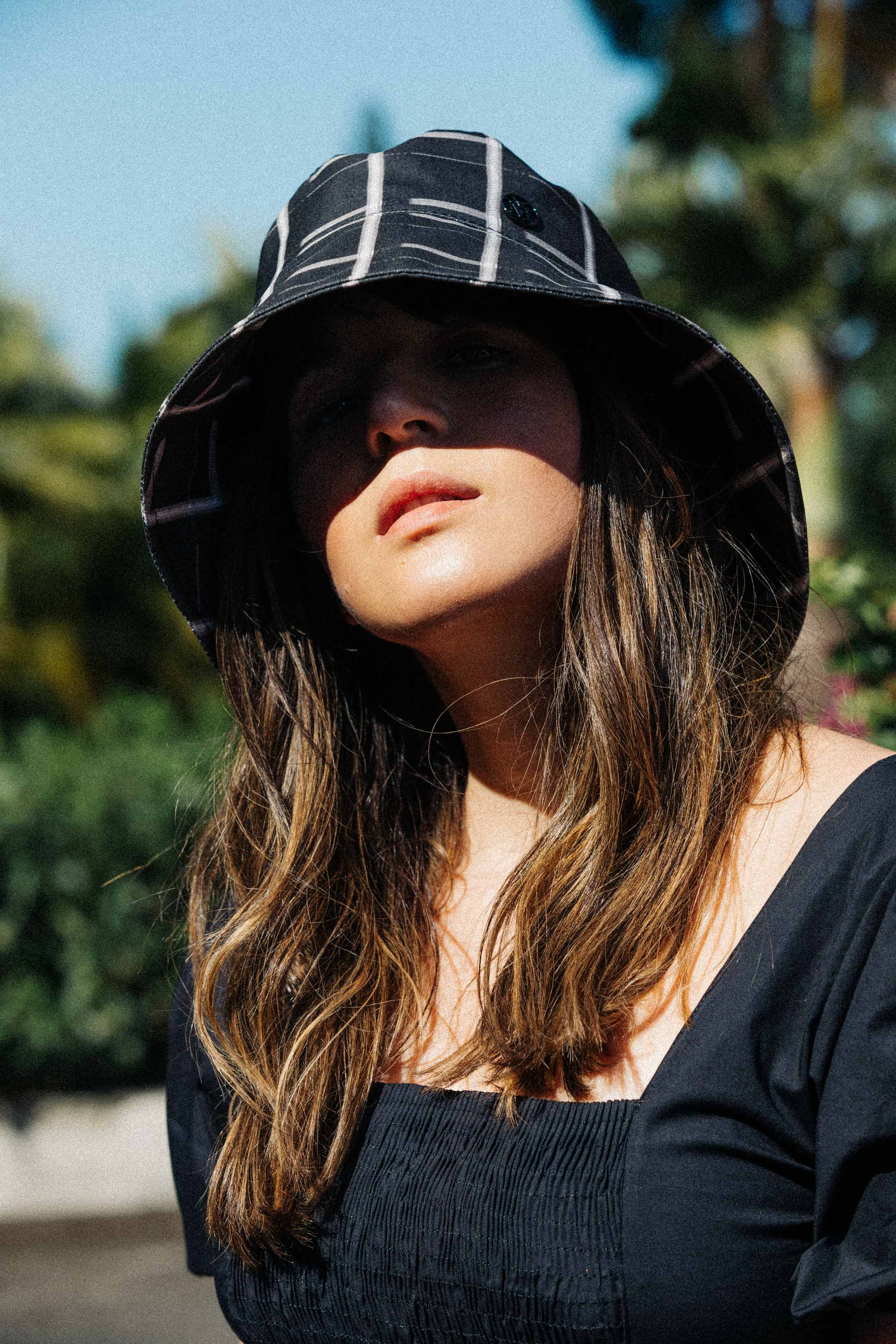 Maristella wears the Paulina hat from Maison Michel Spring 2019