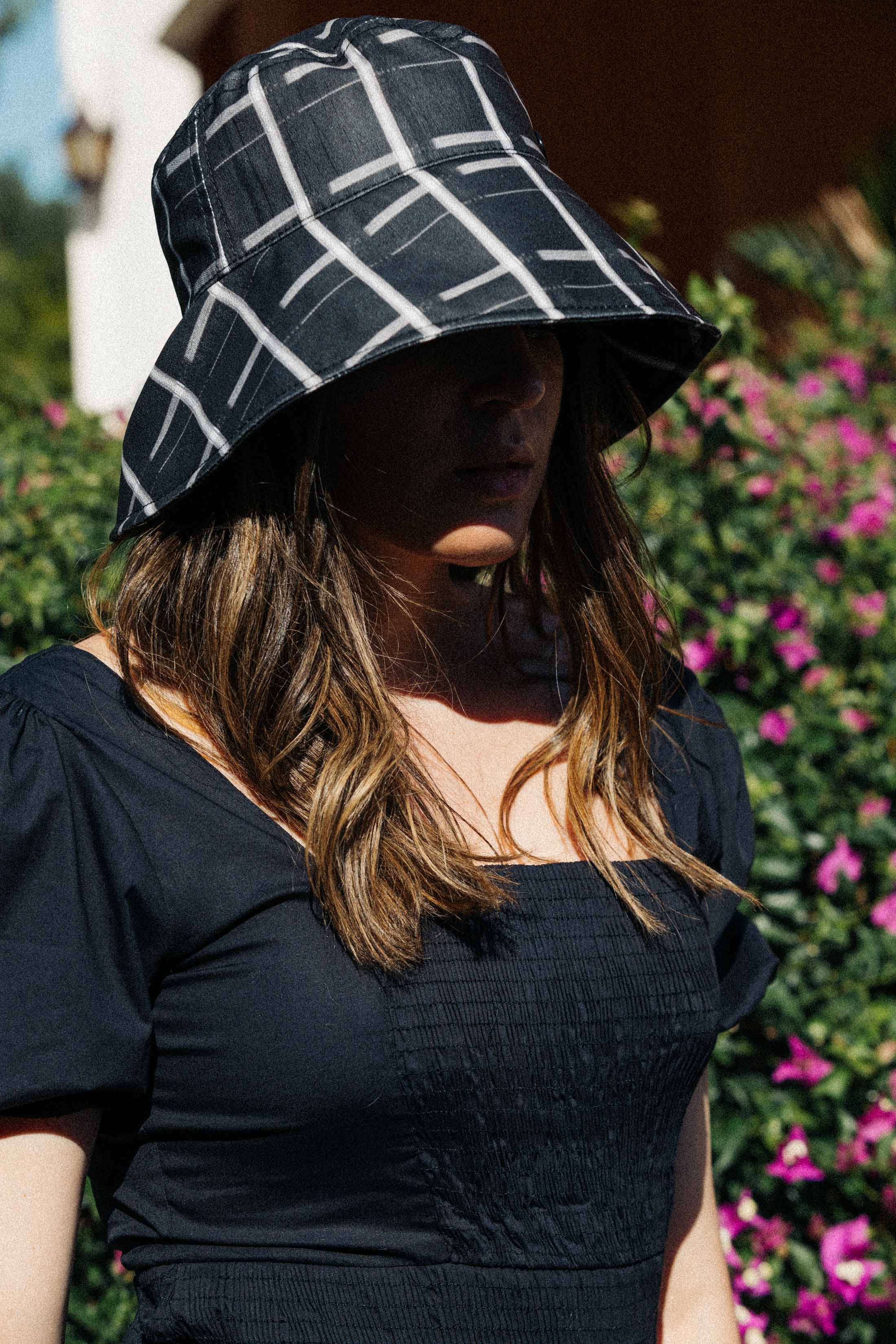 Maristella wears the Paulina hat from Maison Michel Spring 2019